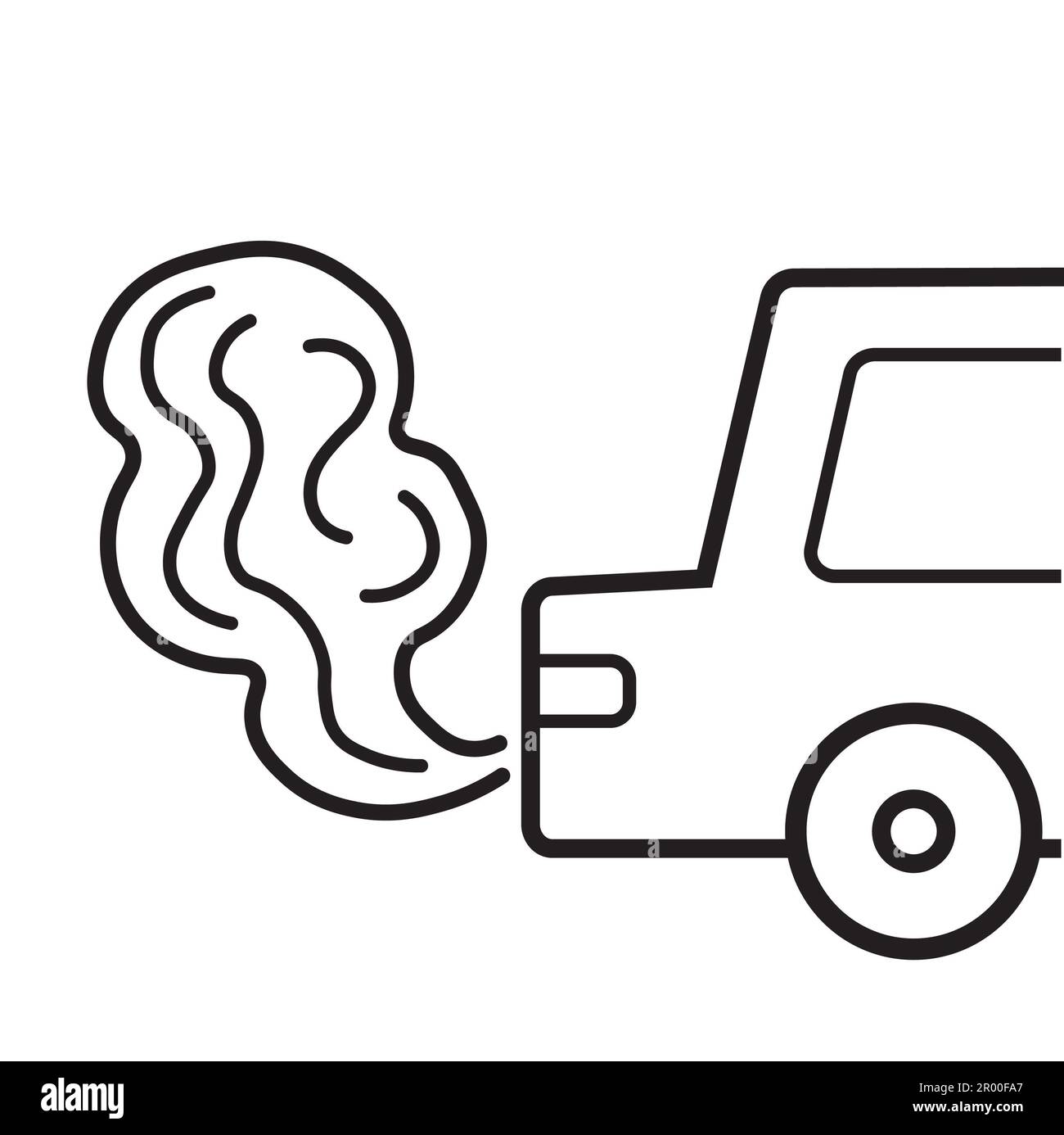 Car vehicle exhaust with smoke caused air pollution. Greenhouse gas emissions crisis, global warming and climate change concept. Stock Photo