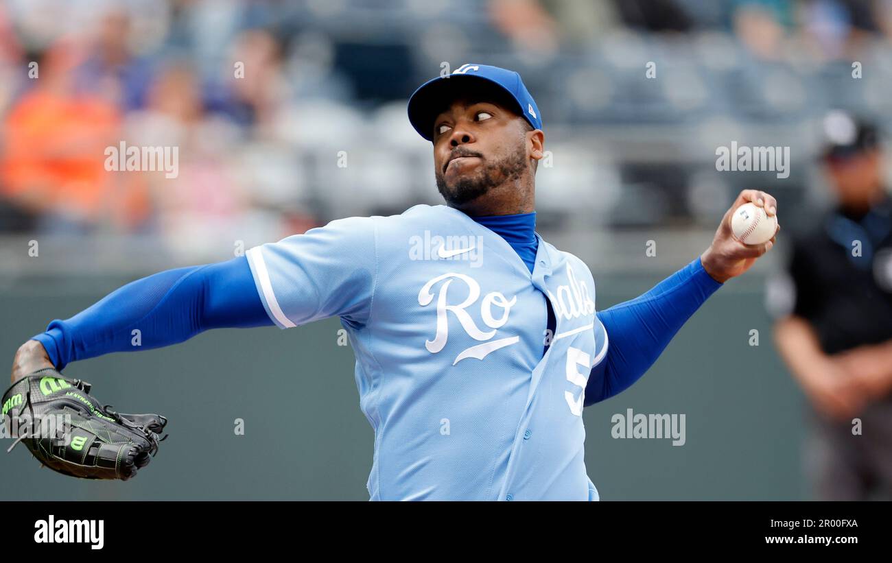 Glendale, United States. 24th Feb, 2023. Kansas City Royals pitcher Aroldis  Chapman (54) pitches against the Milwaukee Brewers in the third inning of  an MLB spring training baseball game at American Family