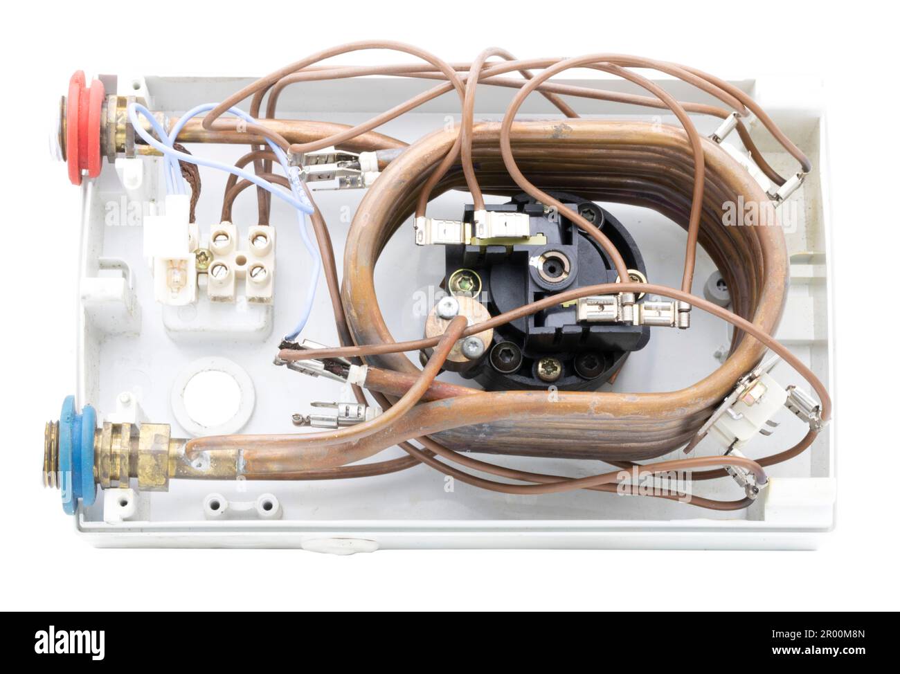 Old water boiler coil isolated on white background Stock Photo Alamy