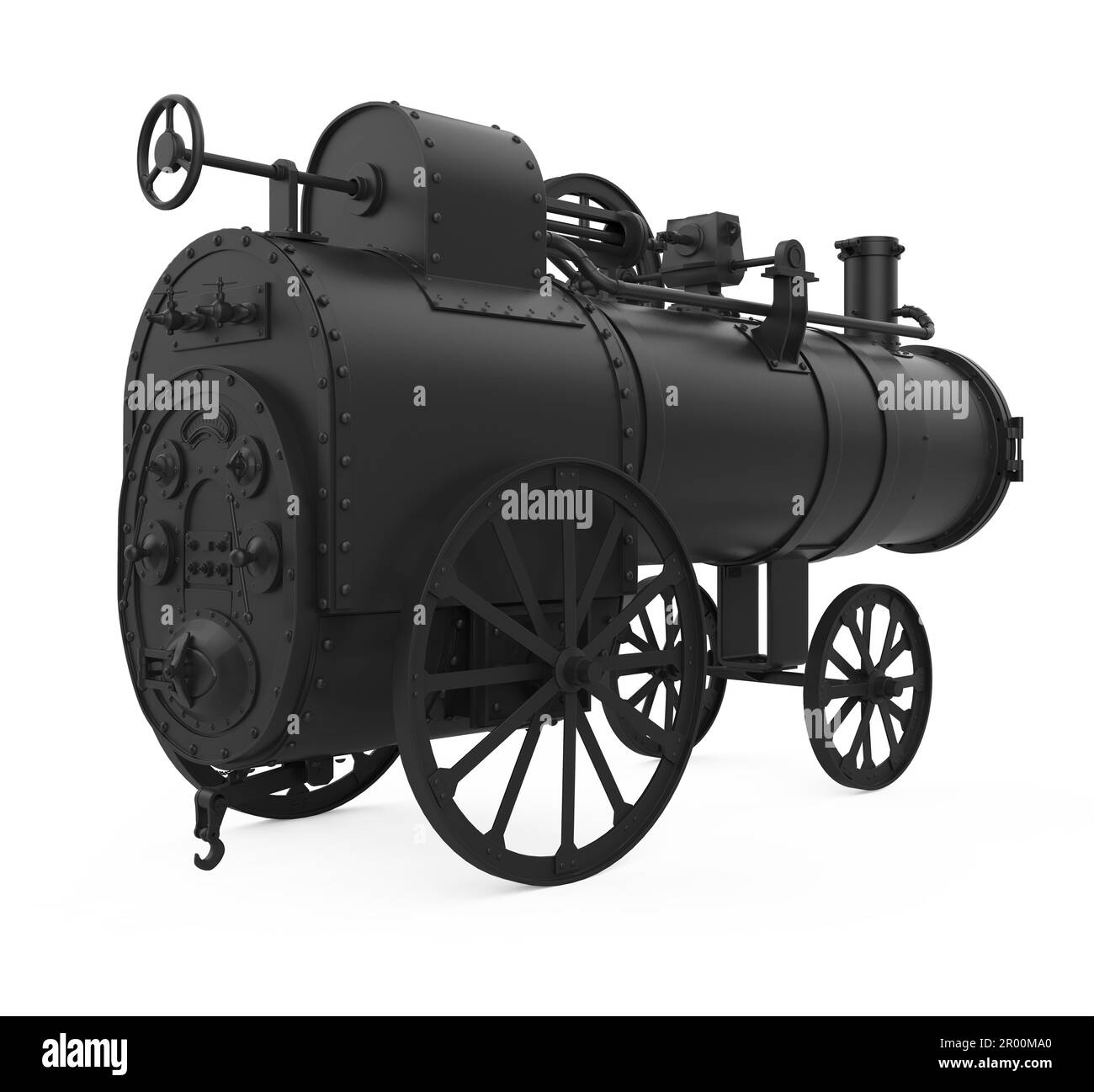 Portable Steam Engine Isolated Stock Photo Alamy