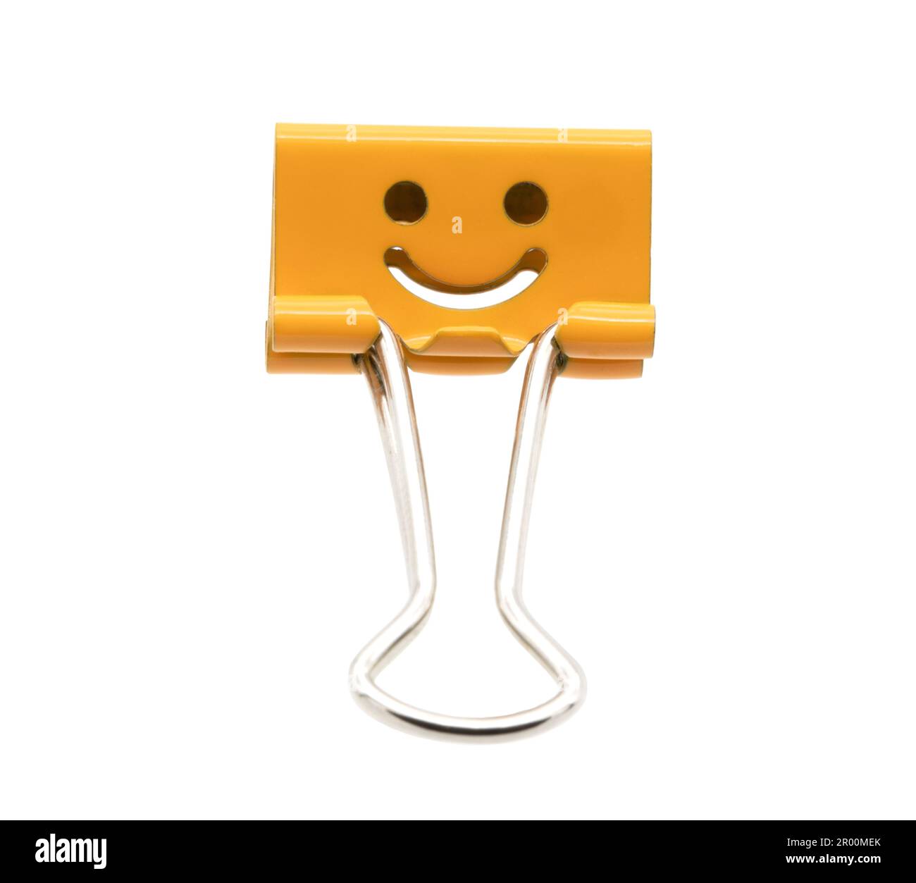 Smile orange binder clip isolated on white background Stock Photo Alamy