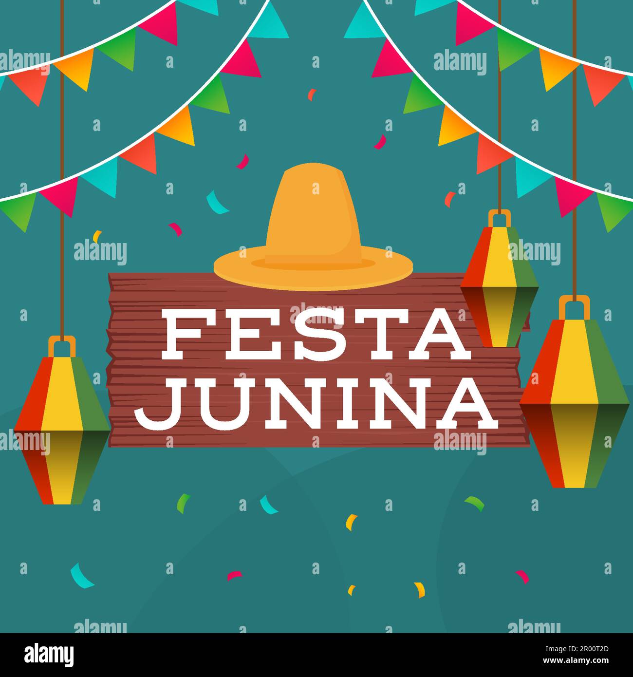 festa junina in flat design illustration vector Stock Vector
