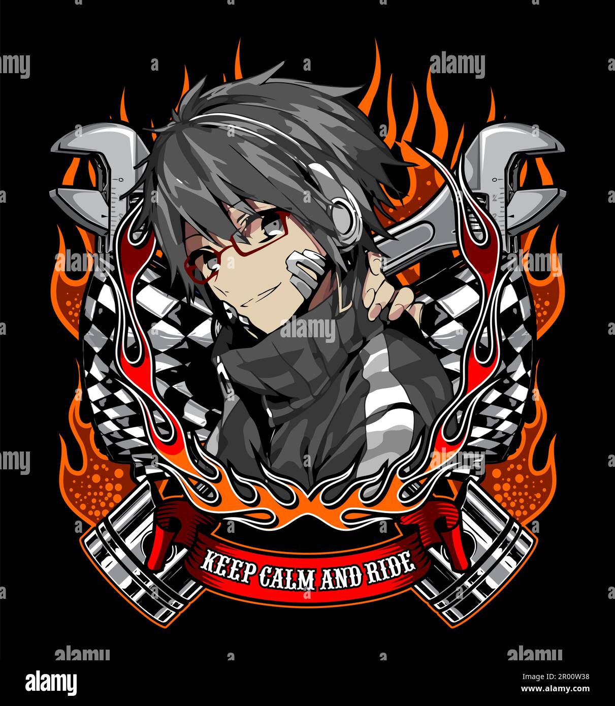 Back women biker Stock Vector Images - Alamy