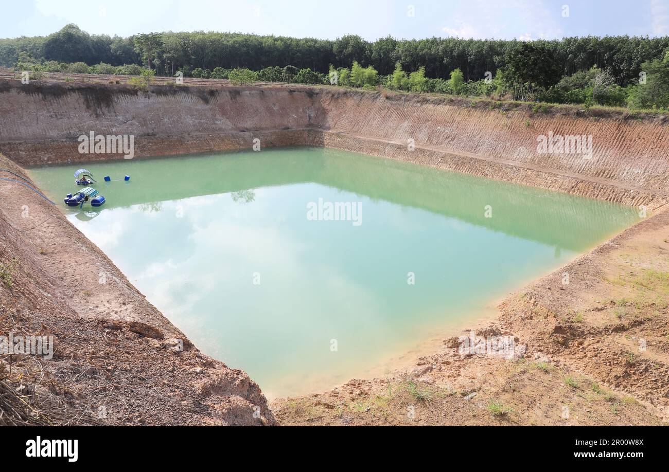 Water reservoir for irrigation in agriculture Stock Photo Alamy