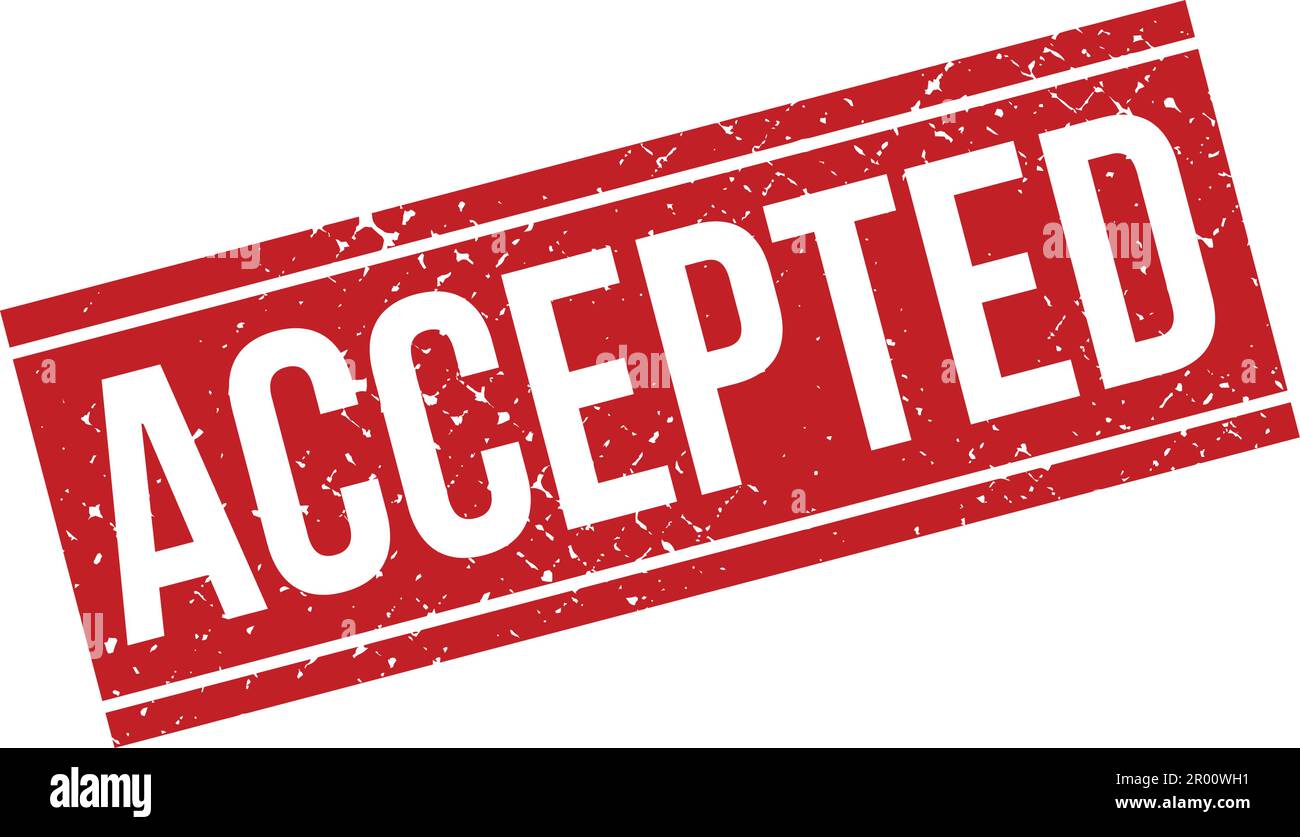 Accepted Grunge Rubber Stamp On White Background Stock Vector