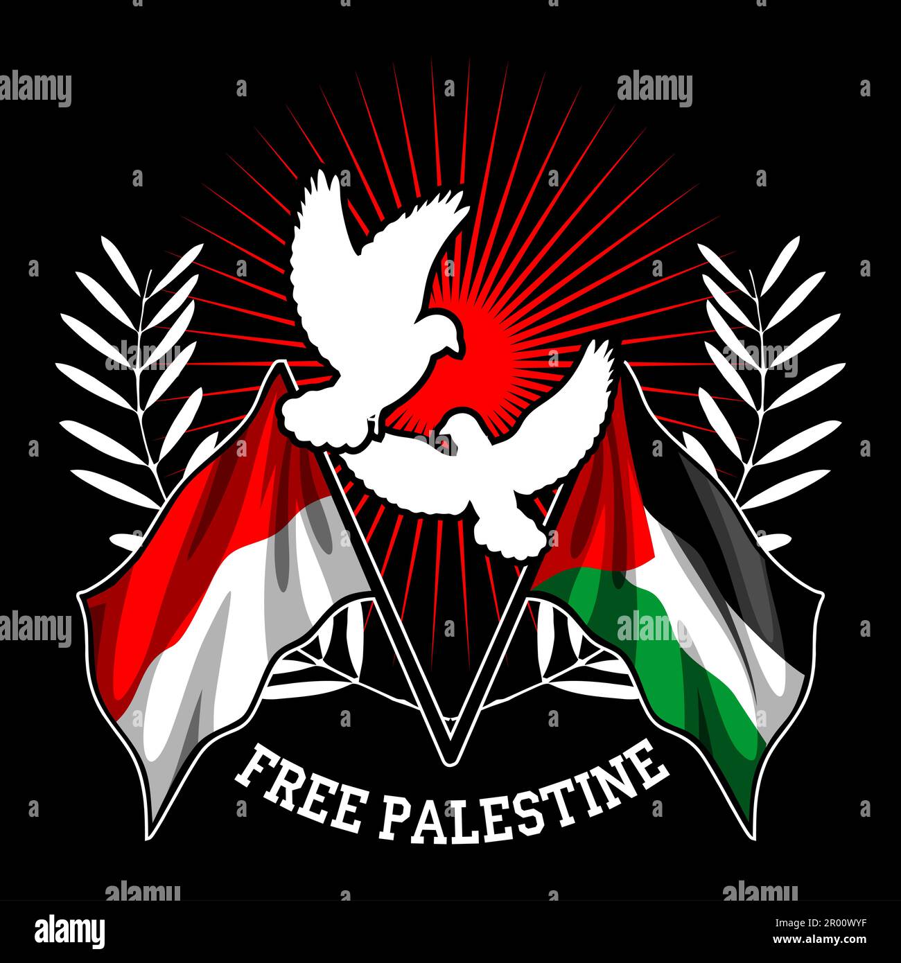 Indonesian And Palestinian Flags Stock Vector Image Art Alamy