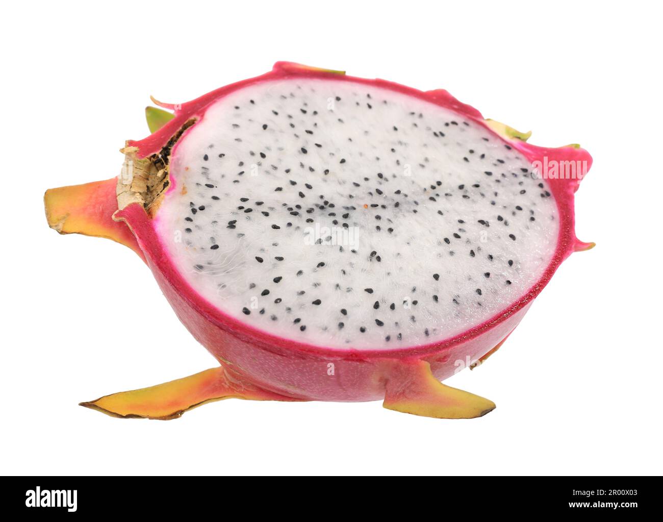 Half dragon fruit isolated on white background Stock Photo