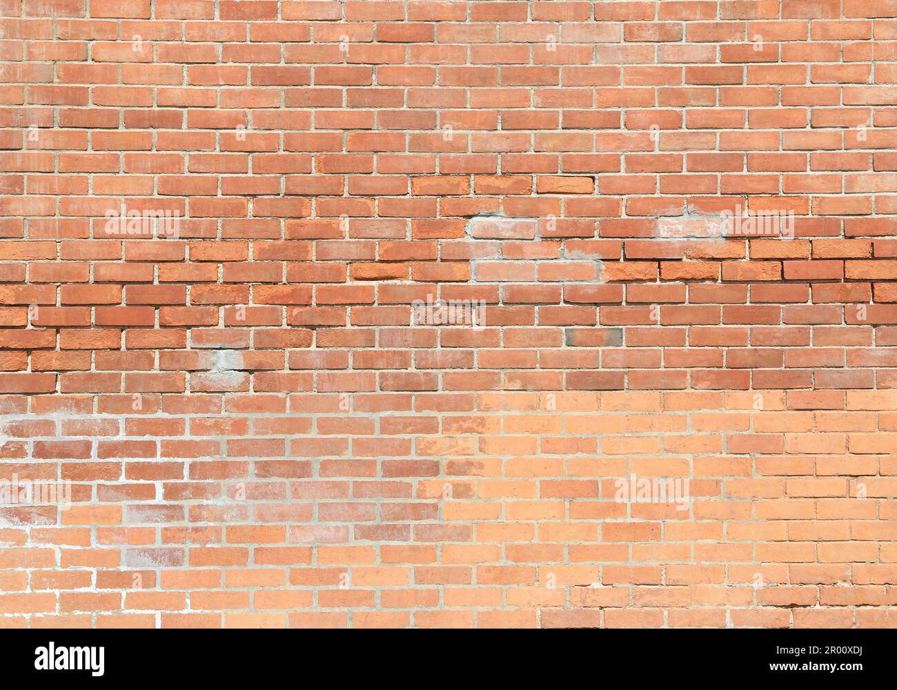 Red grunge bricks wall texture or background. Stock Photo