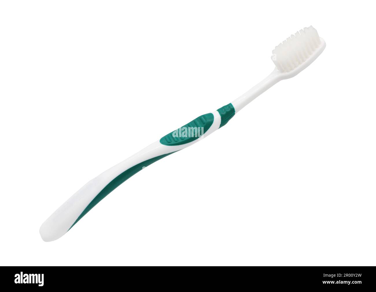 Green toothbrush isolated on white background Stock Photo
