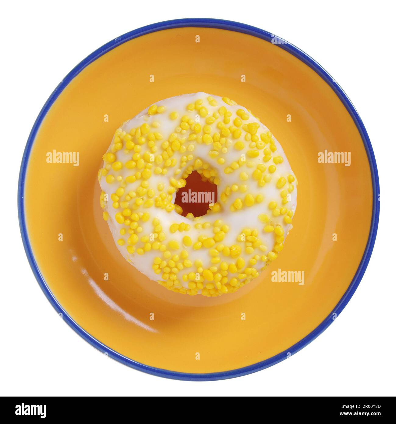 https://c8.alamy.com/comp/2R00Y8D/tasty-glazed-donut-on-a-plate-isolated-on-white-background-top-view-2R00Y8D.jpg