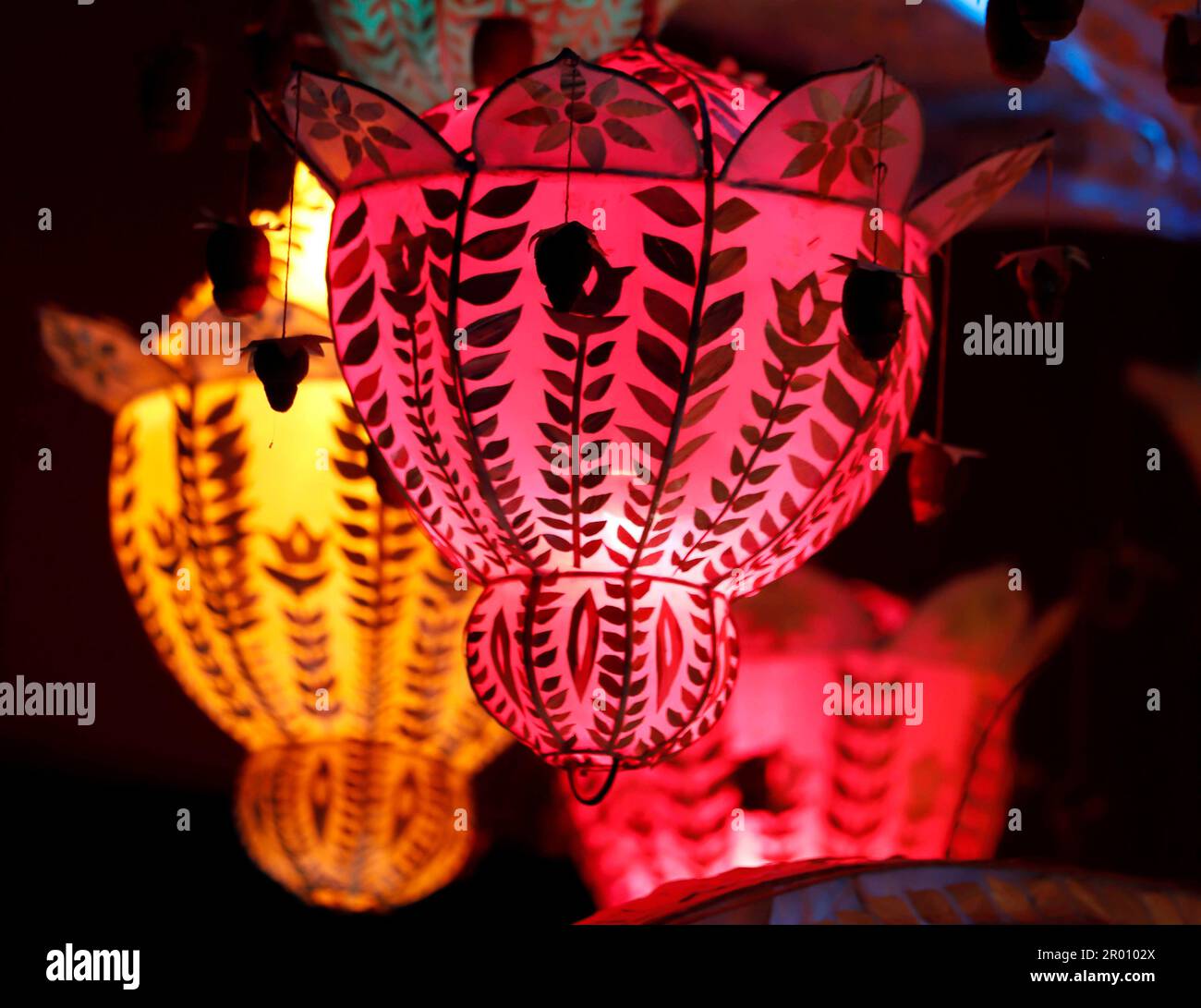 Colombo, Sri Lanka. 5th May, 2023. Lanterns marking Vesak Day are seen