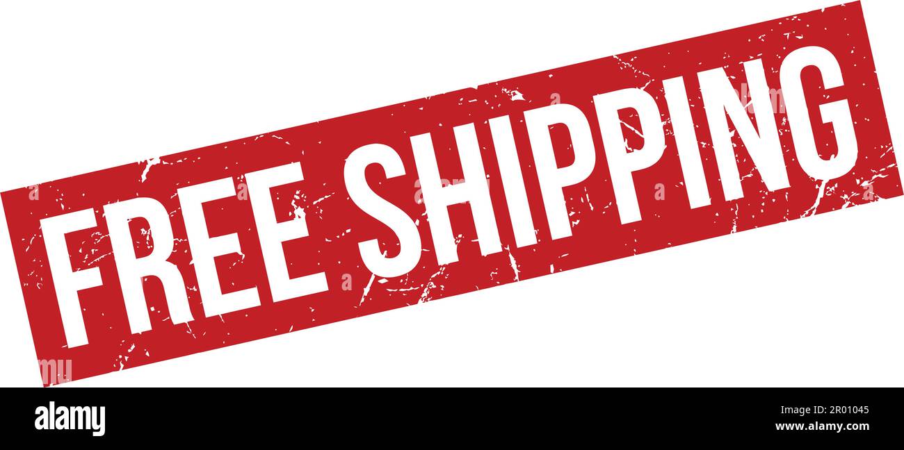Red Grunge Free Shipping Rubber Stamp Isolated On White Background ...