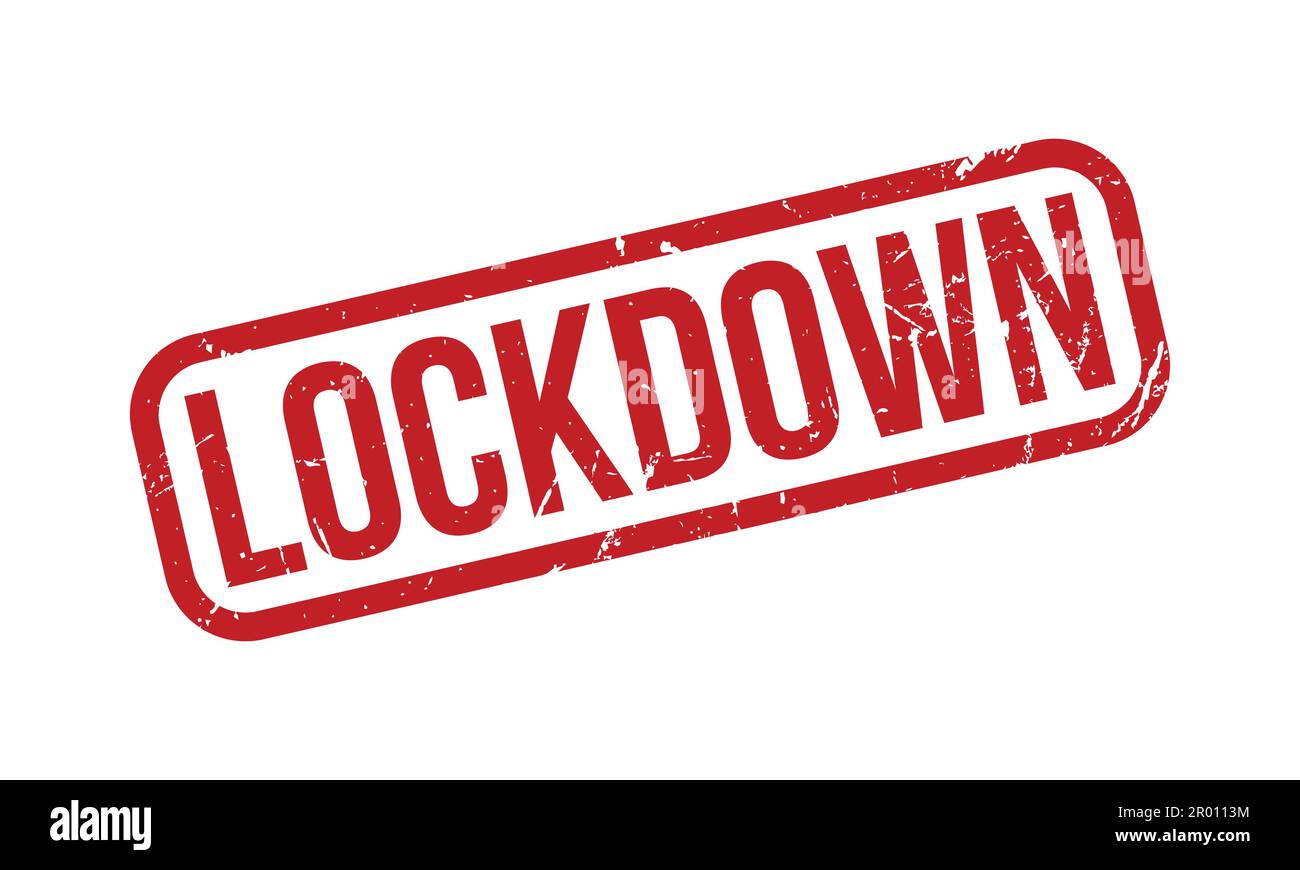 Lockdown Rubber Stamp. Red Lockdown Rubber Grunge Stamp Seal Vector Illustration - Vector Stock Vector