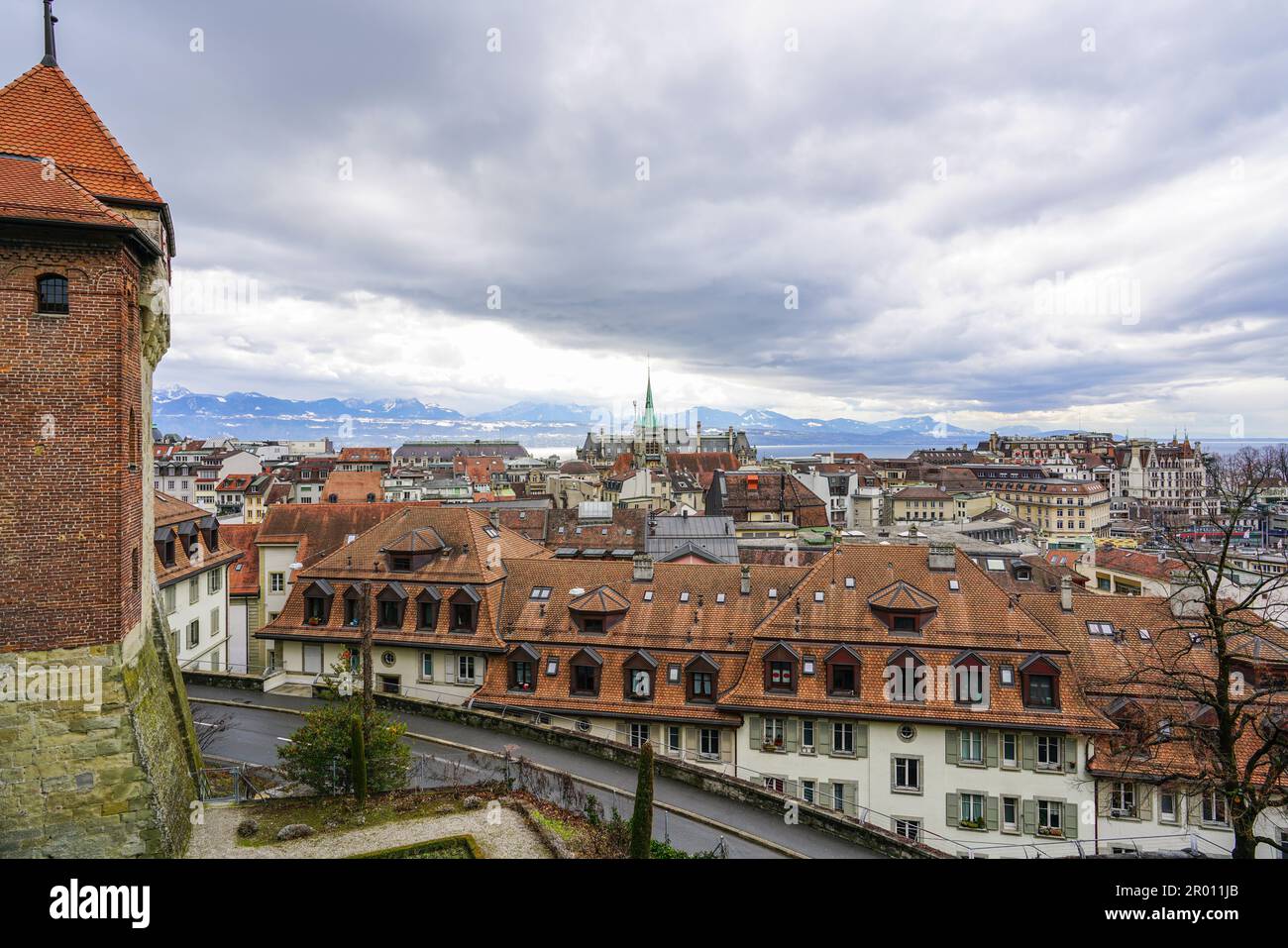 cityscape of Lausanne, Switzerland Stock Photo