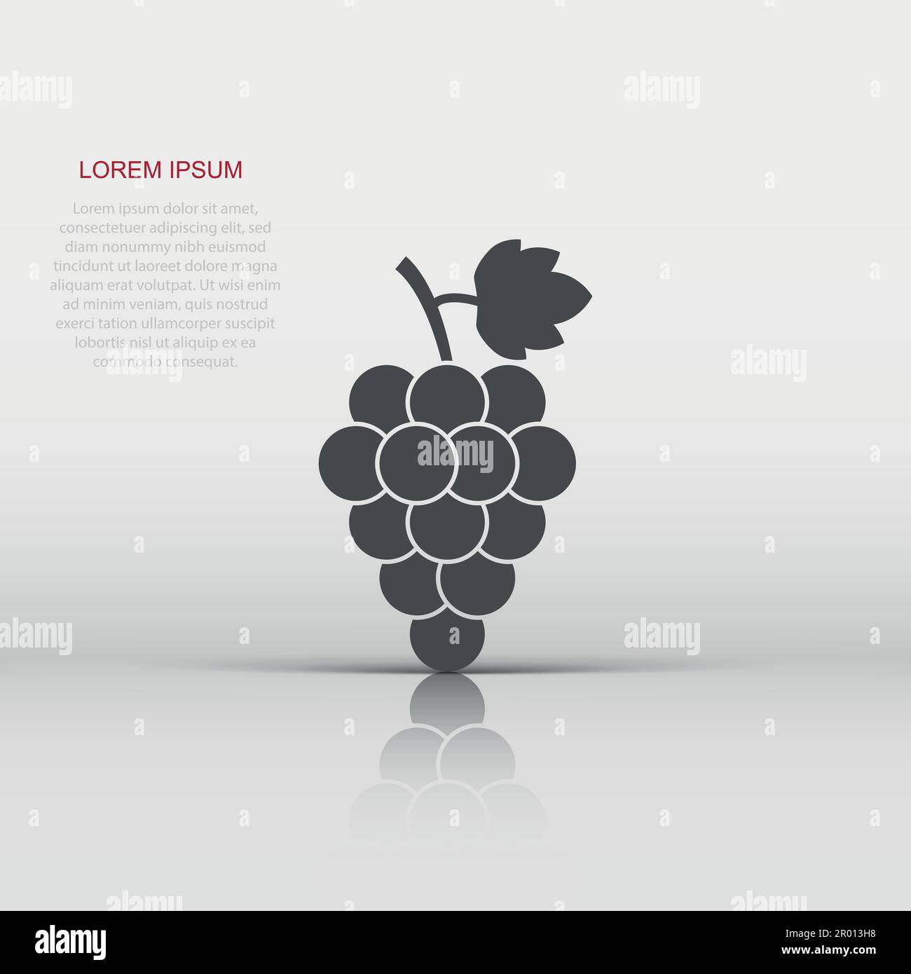 Grape fruit with leaf icon. Vector illustration on white background ...