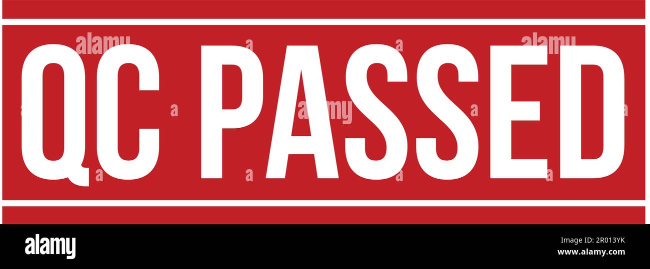 QC Passed Rubber Stamp. Red QC Passed Rubber Grunge Stamp Seal Vector
