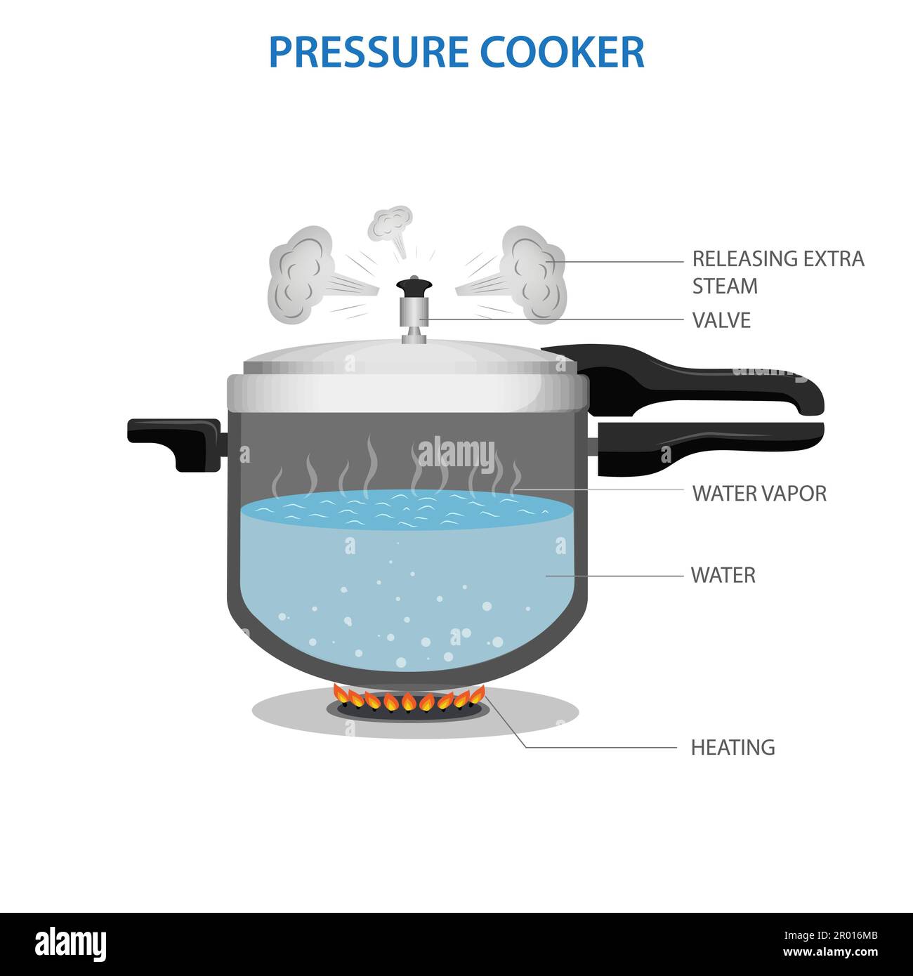 An informative vector of evaporation of water in a pressure cooker