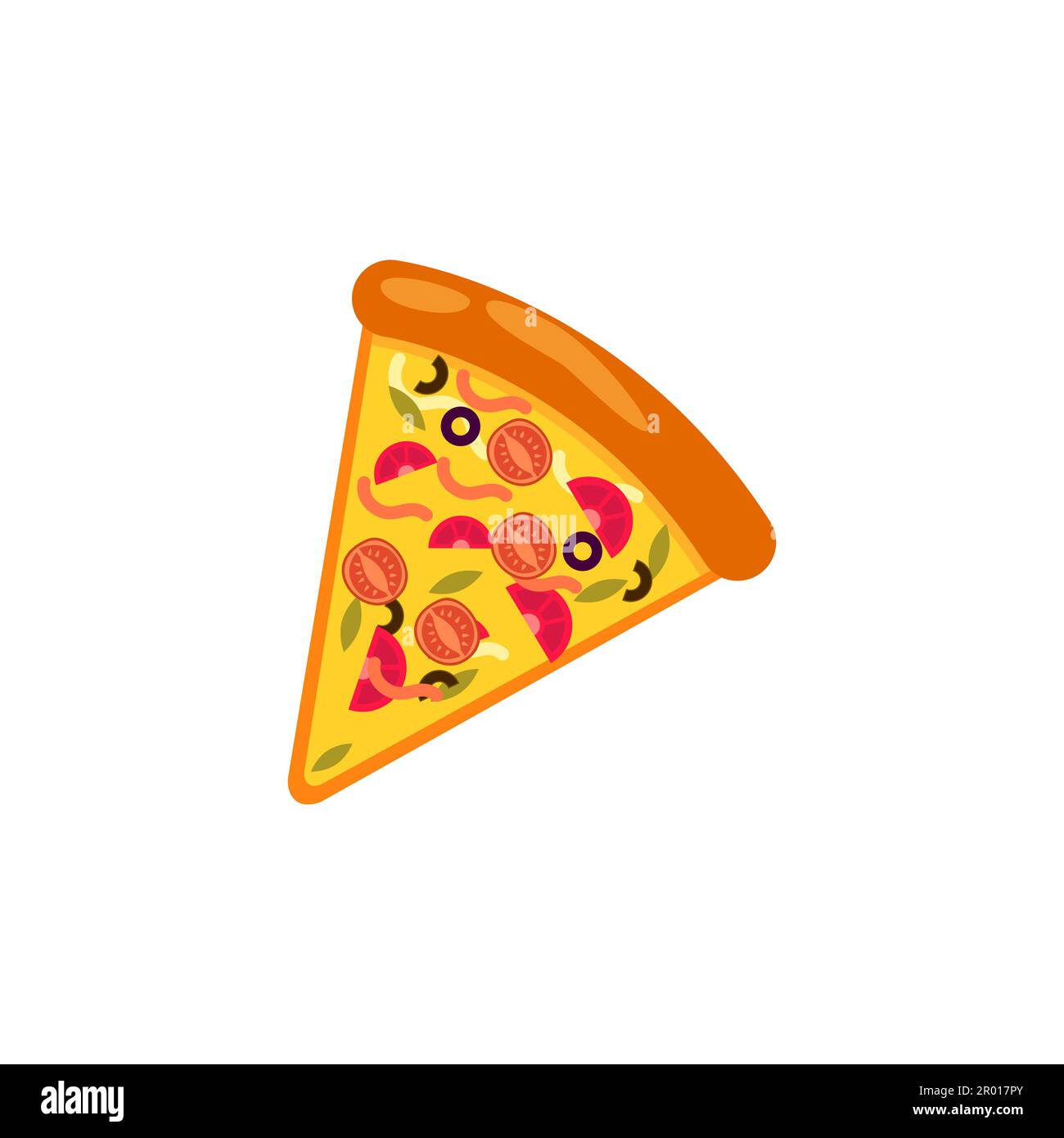 Pizza slice icon vector. Pizza slice with melted cheese. Slice of