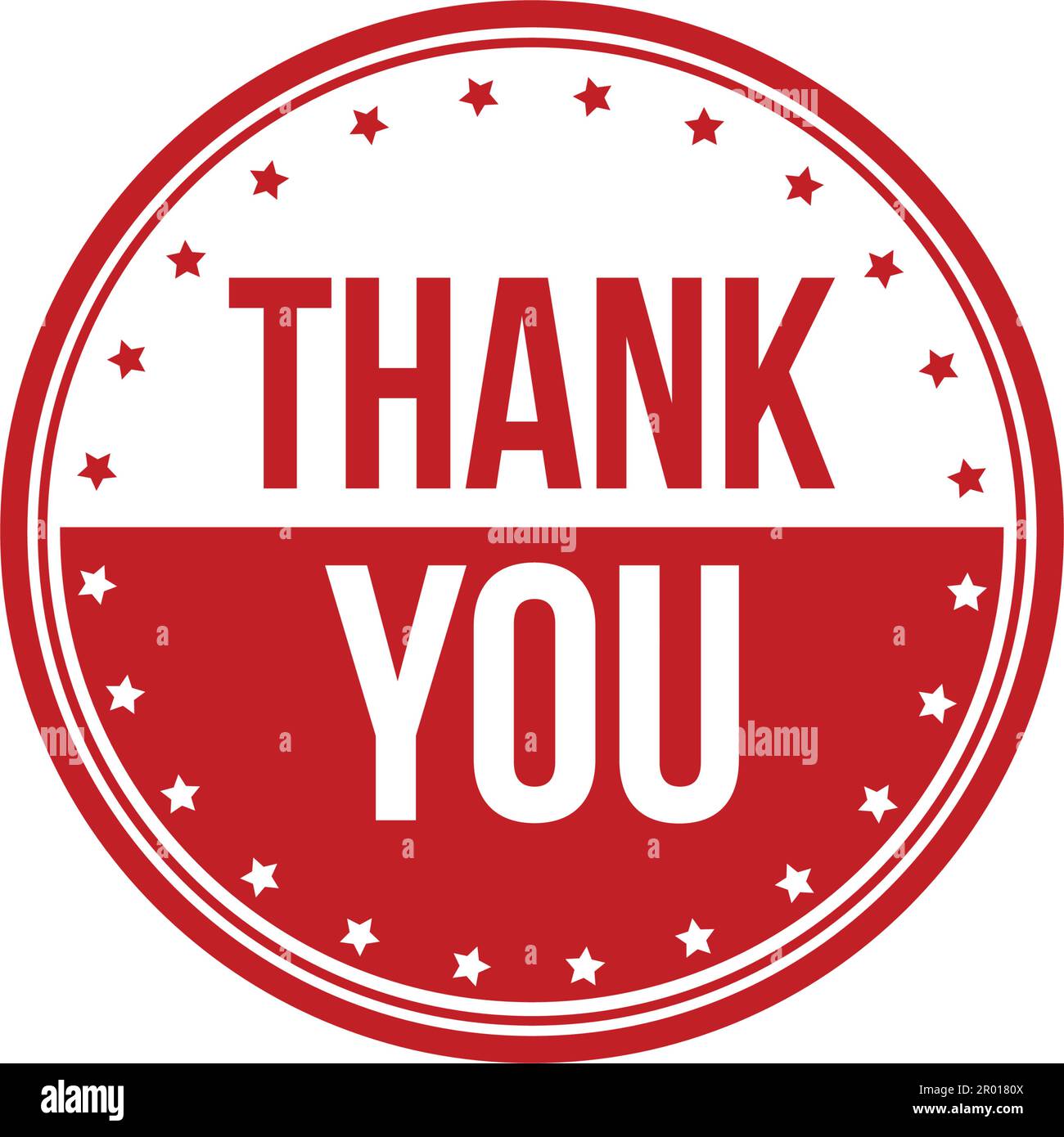Thank You Rubber Stamp. Red Thank You Rubber Grunge Stamp Seal Vector