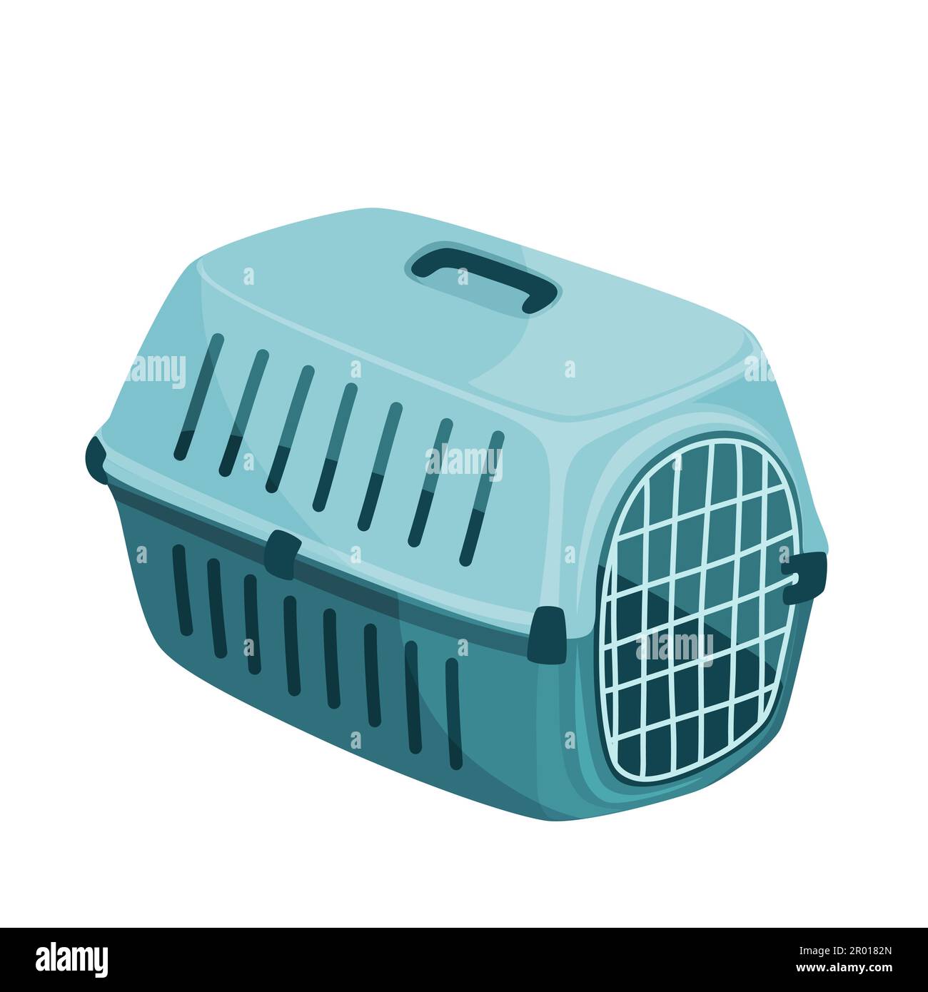 Pet carrier. Vector cartoon illustration. Isolated on white Stock