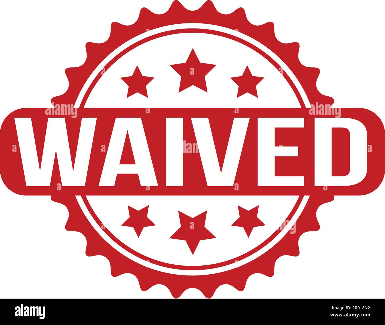Waived Rubber Stamp. Red Waived Rubber Grunge Stamp Seal Vector