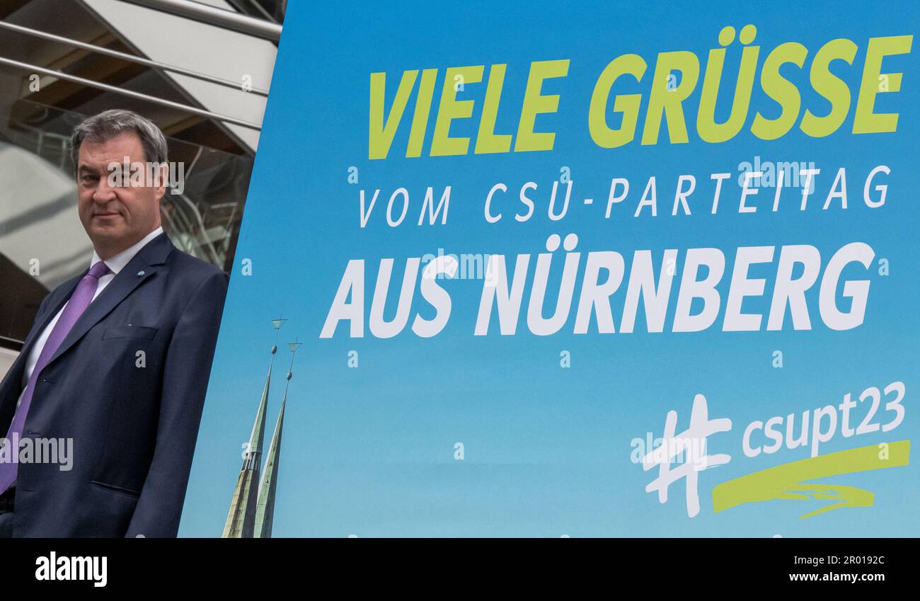 Nuremberg, Germany. 06th May, 2023. Markus Söder, leader of the CSU ...