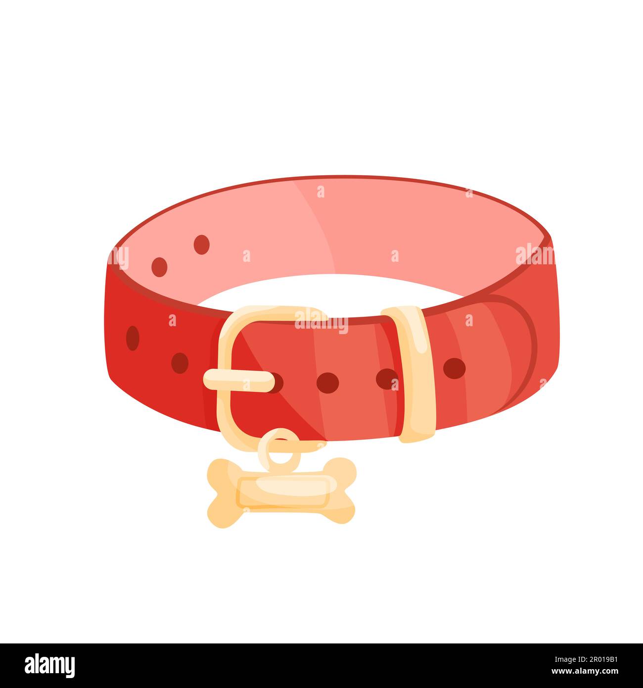 Dog collar. Vector cartoon illustration. Isolated on white Stock Vector