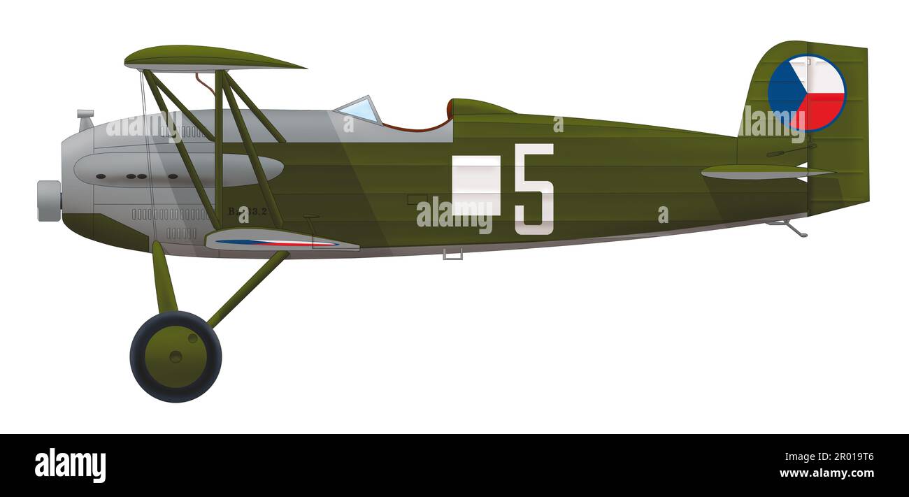 Avia Ba.33.2 piloted by Alfred Soukup of the Air Regiment 1 of the Czechoslovak Army Air Force, May 1929 Stock Photo