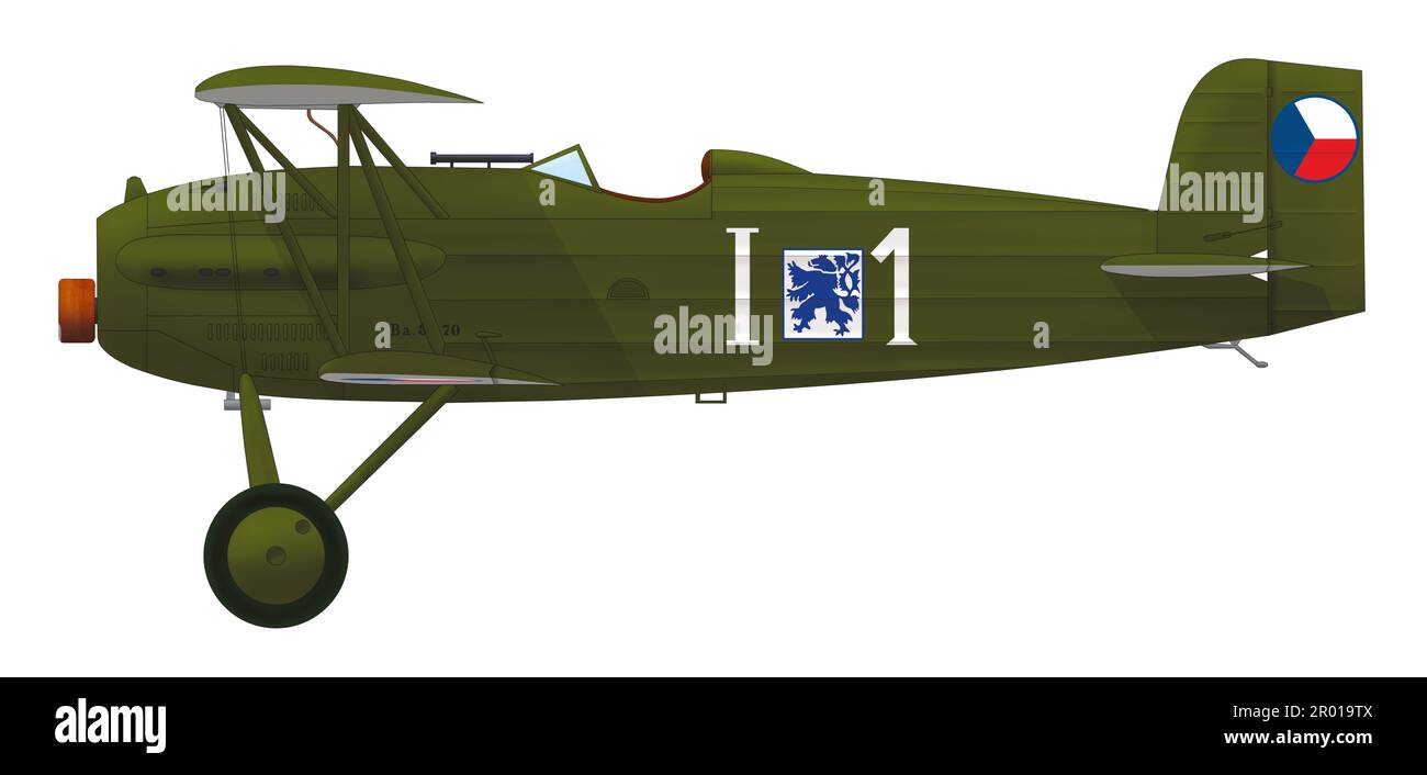 Avia Ba.33.70 of the Flight 41 of the Air Regiment 4 of the Czechoslovak Army Air Force, February 1933 Stock Photo