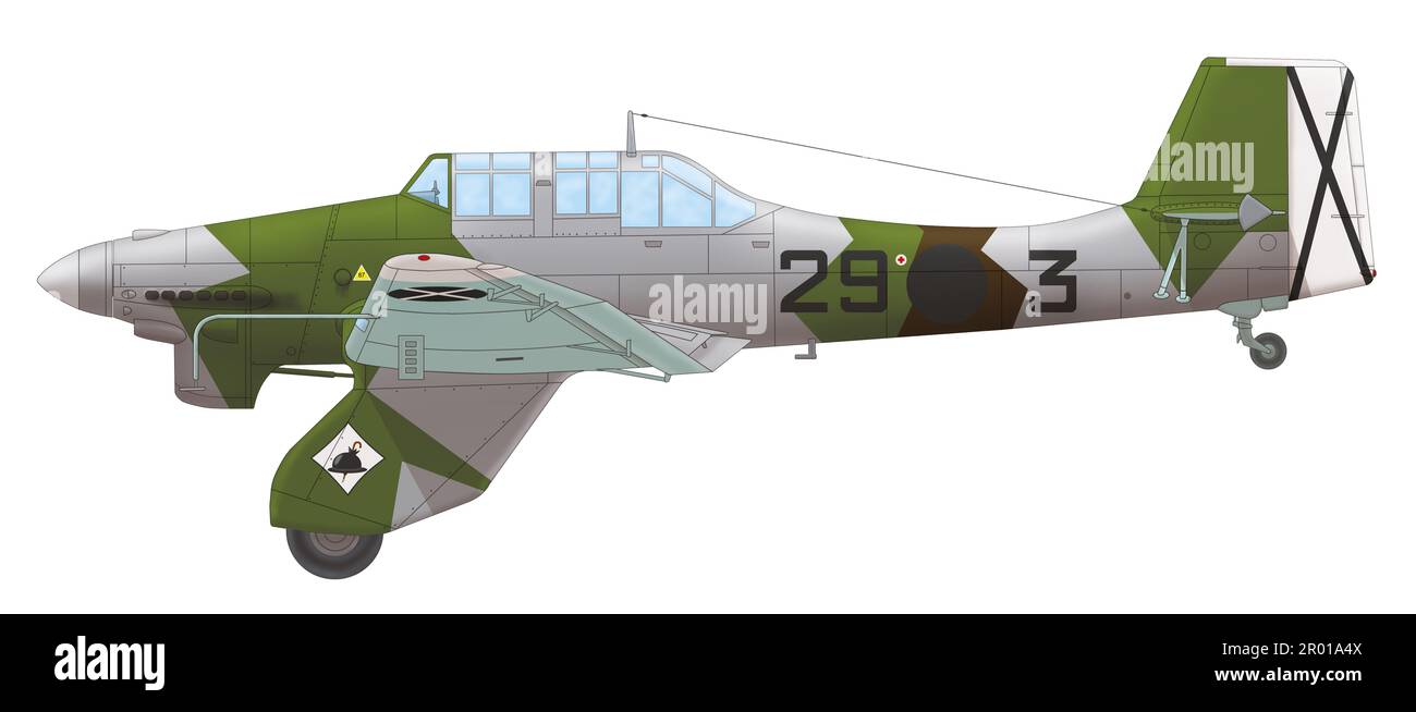 Junkers Ju 87A (29○3) of the Stuka Section of the Legion Condor, 1938 Stock Photo