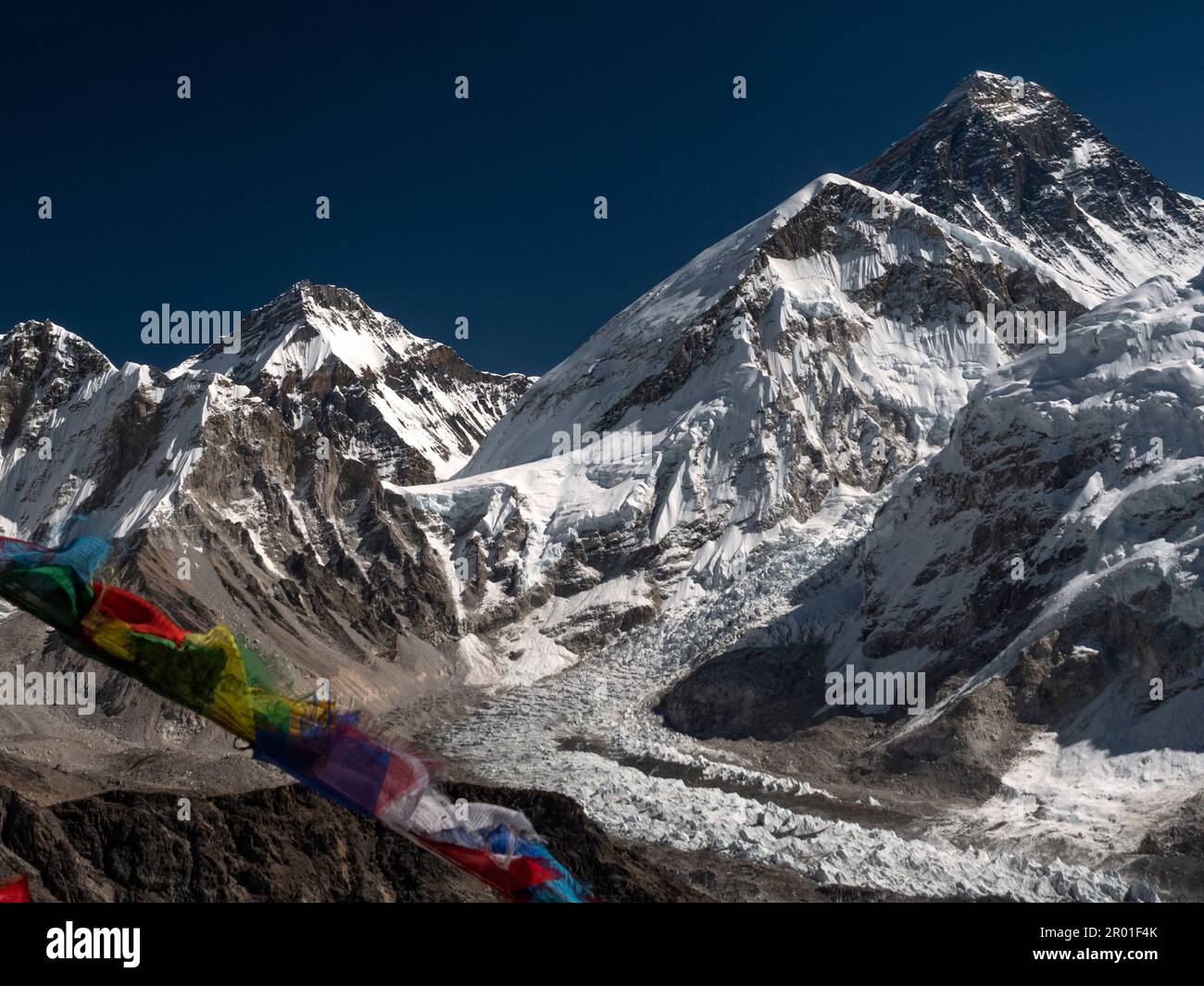 Nepal. View of Everest, Changtse and Khumbu glacier from Kala Pattar Stock Photo