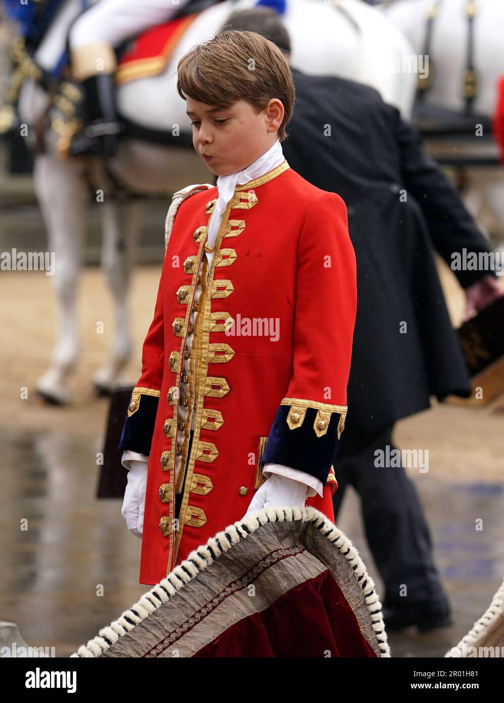 Prince one of four Pages of Honour, arriving at Westminster