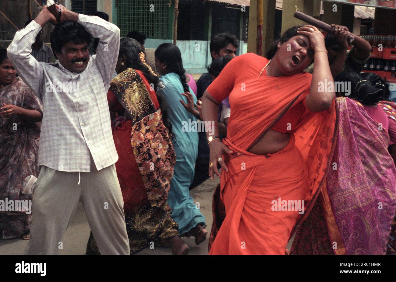 action on a film shooting at the Film Studios of Bollywood in the city