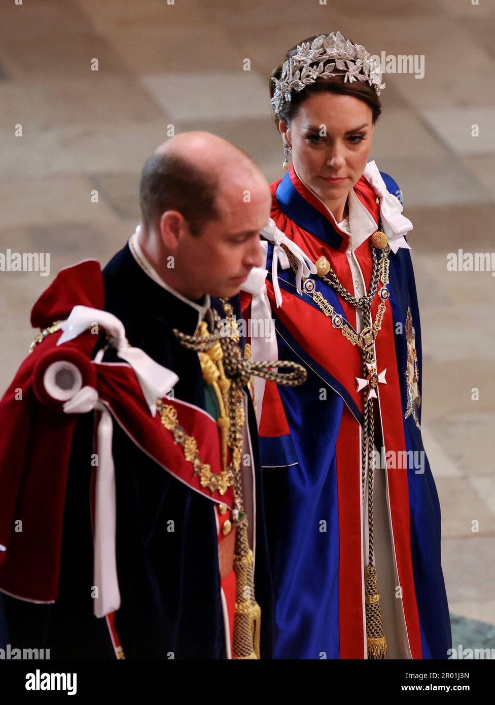 Britain's Prince William and Kate, Princess of Wales, arrive at the