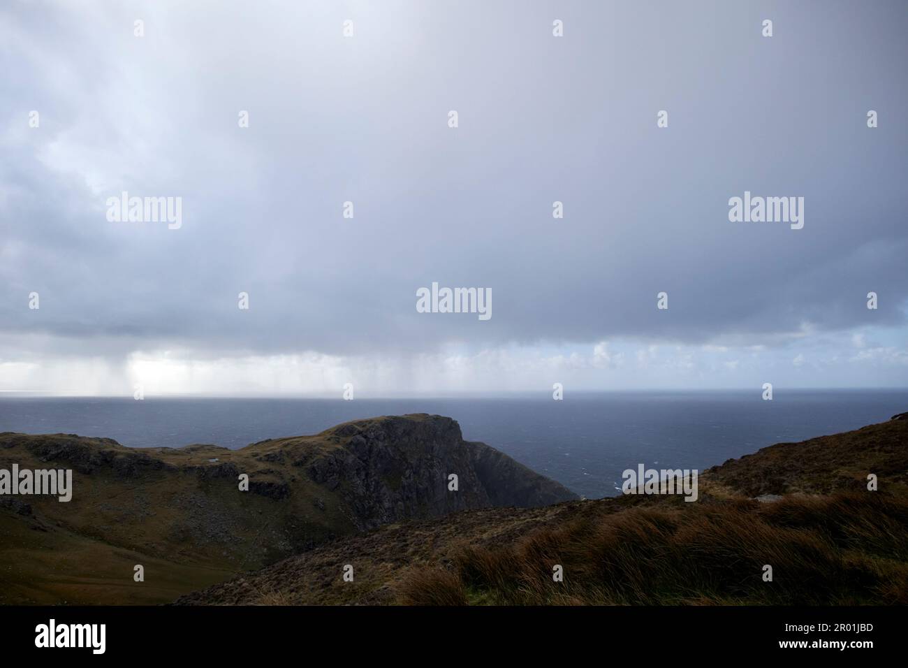 rainstorm coming in from the atlantic near slieve league county donegal republic of ireland Stock Photo