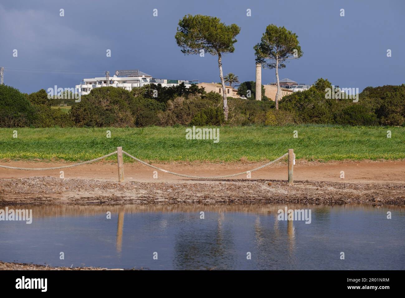 place of the mass grave of the dead republican militiamen, Sa Coma beach, Son Servera, Majorca, Balearic Islands, Spain. Stock Photo