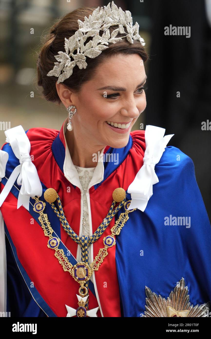 Britain’s Kate, Princess of Wales, arrives for Britain's King Charles III and Camilla, the Queen