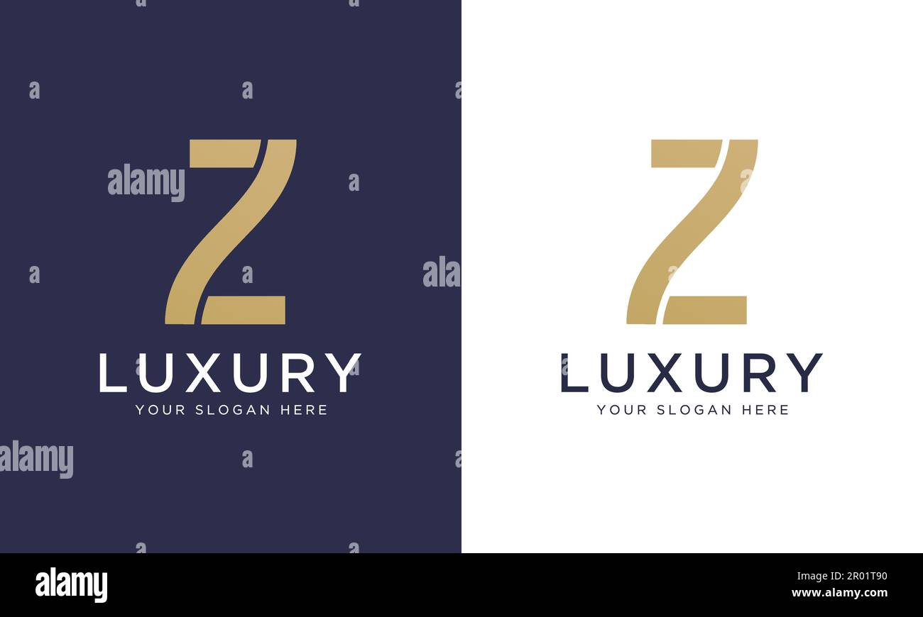 Royal premium letter z logo design vector template in gold color. Beautiful logotype design for luxury company branding. Stock Vector