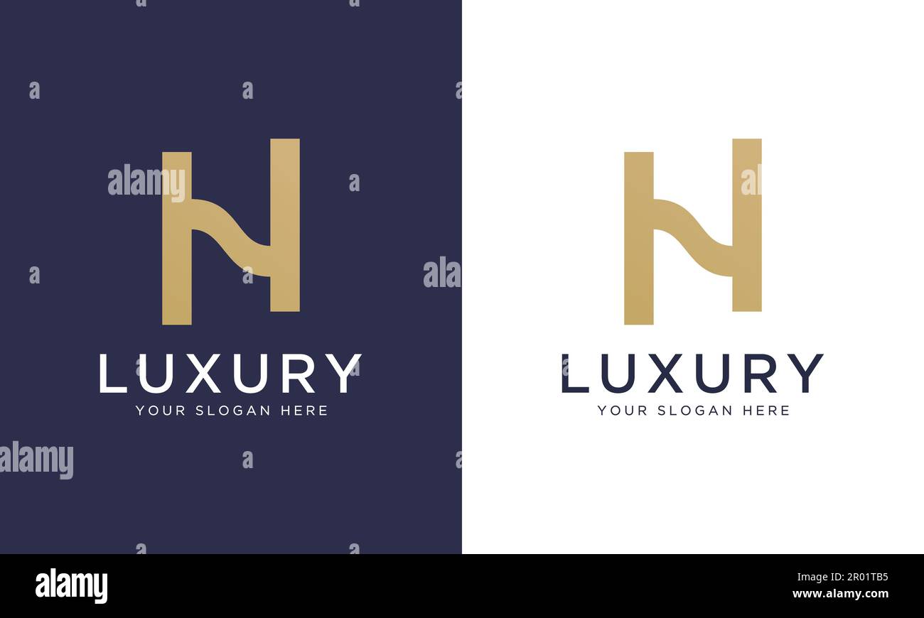 Royal premium letter h logo design vector template in gold color. Beautiful logotype design for luxury company branding. Stock Vector