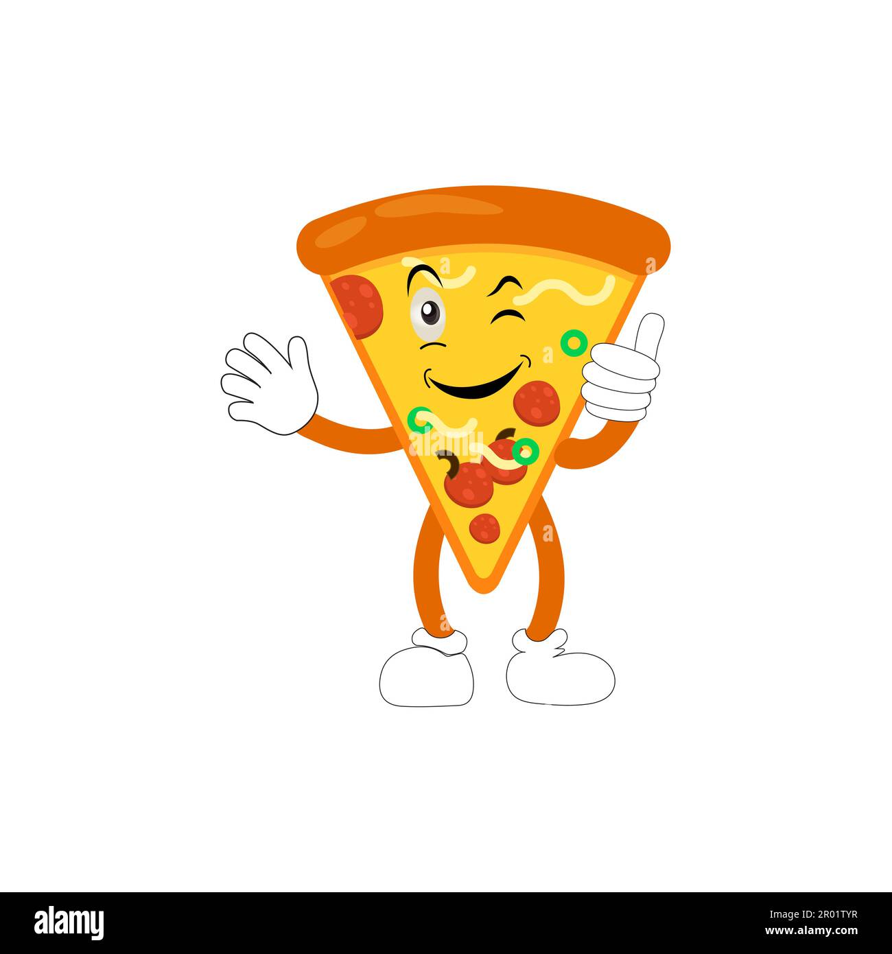Pizza Cartoon Character, modern vector template set of mascot