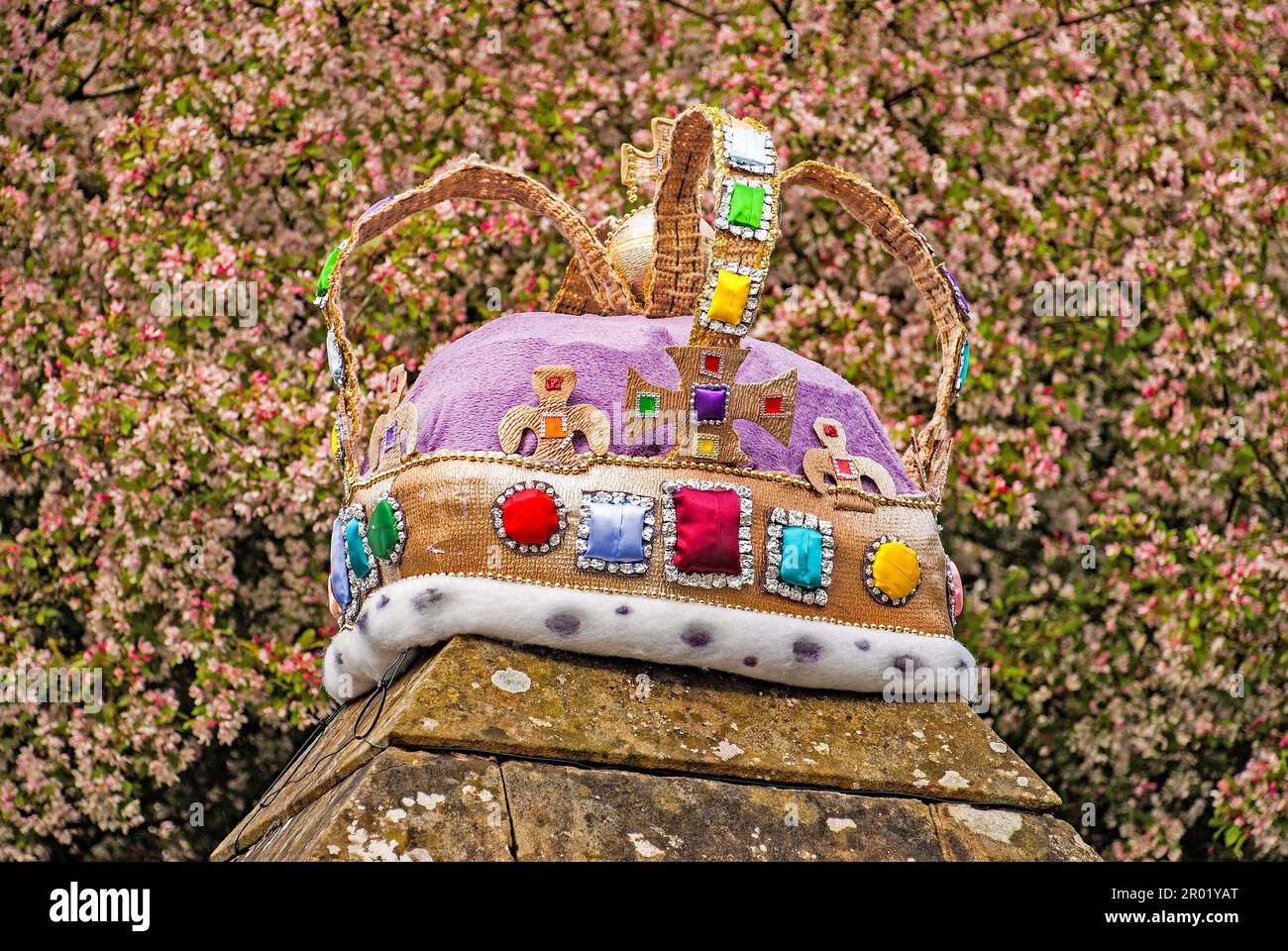 Tribute to coronation of King Charles on 6th May 2023, with street and