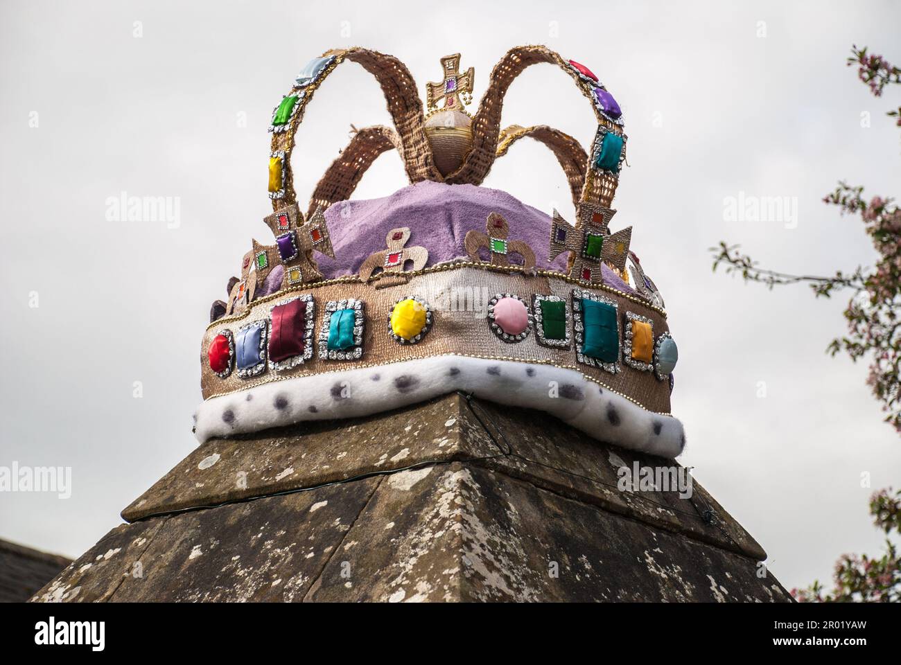 Tribute to coronation of King Charles on 6th May 2023, with street and