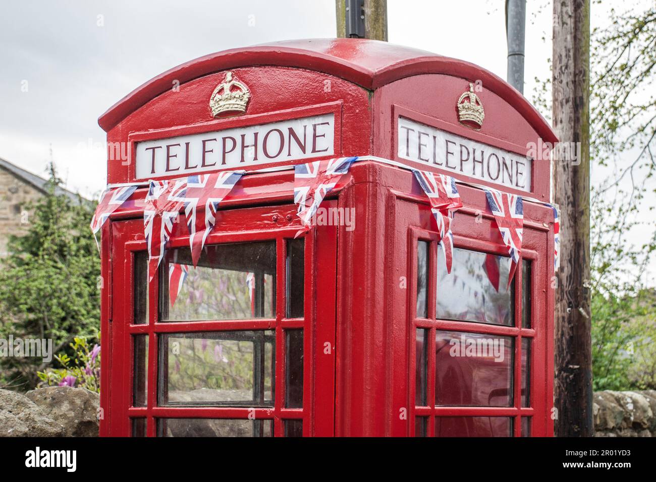 Tribute to coronation of King Charles on 6th May 2023, with street and