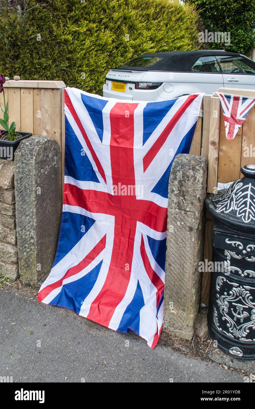 Tribute to coronation of King Charles on 6th May 2023, with street and