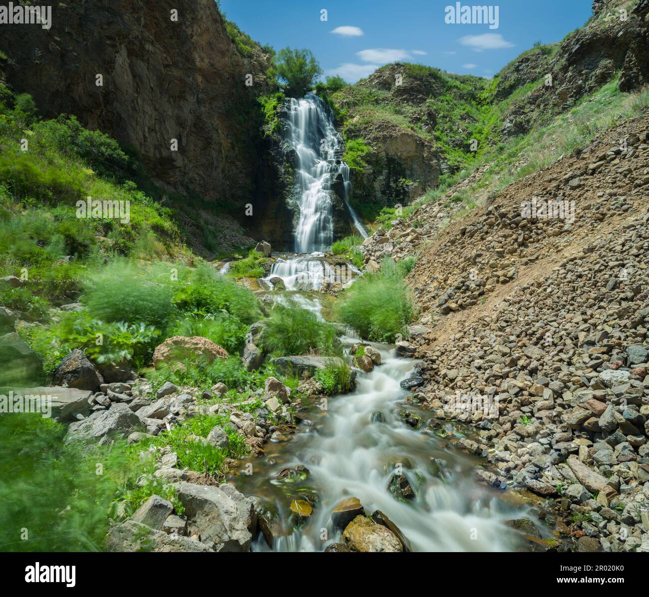 Kars Region Susuz waterfall near the Kars city. Summer season. Turkey's touristic ...
