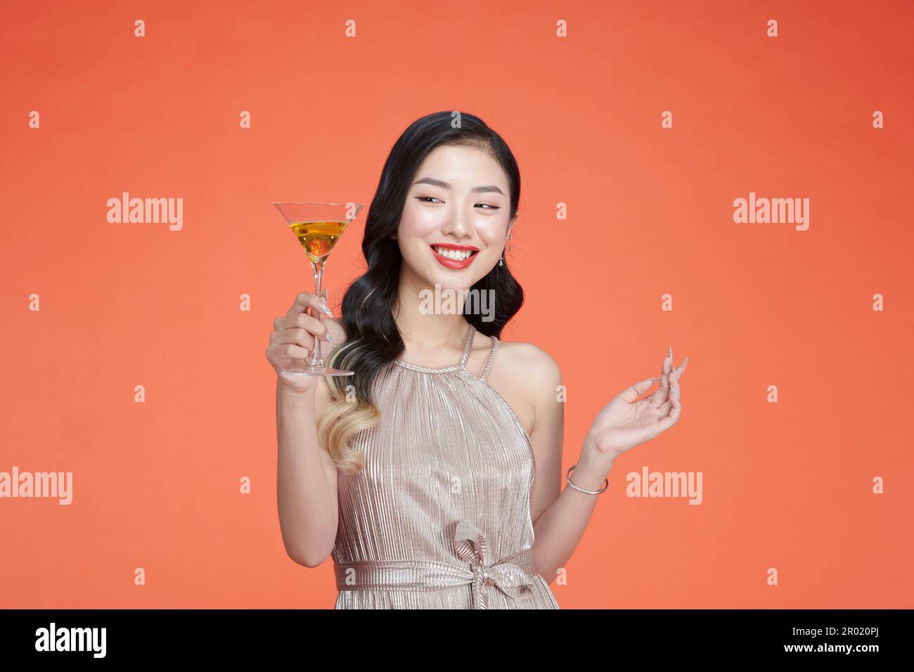 Woman with a glass of wine hi-res stock photography and images - Alamy