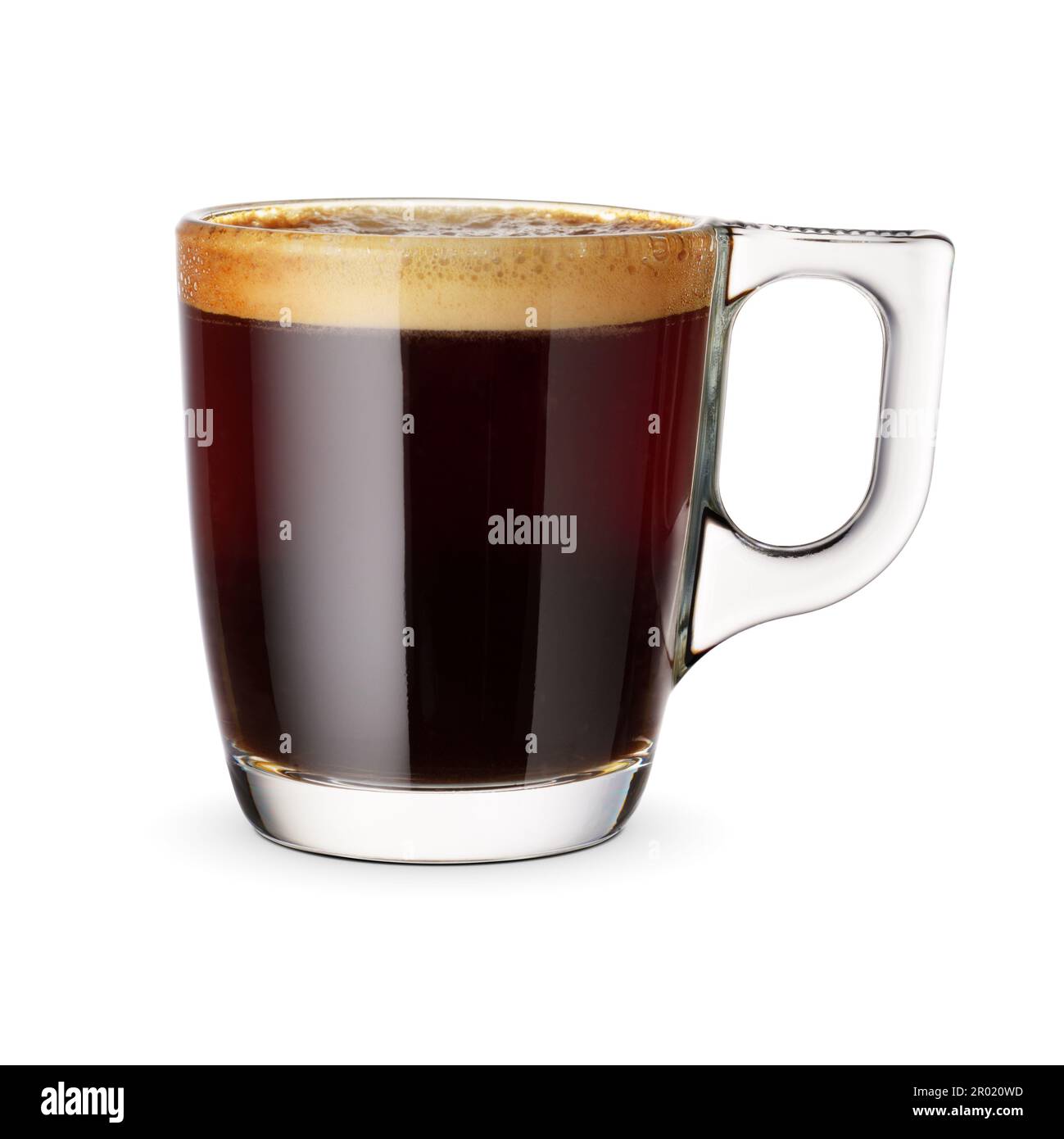 Glass cup of espresso coffee isolated on white background Stock Photo ...