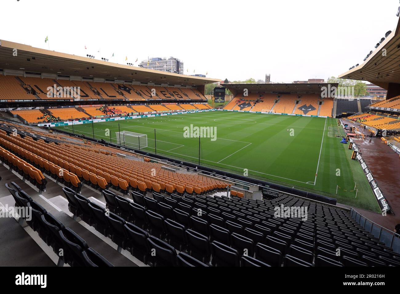 General view inside the ground ahead of the Premier League match at Molineux Stadium, Wolverhampton. Picture date: Saturday May 6, 2023. Stock Photo