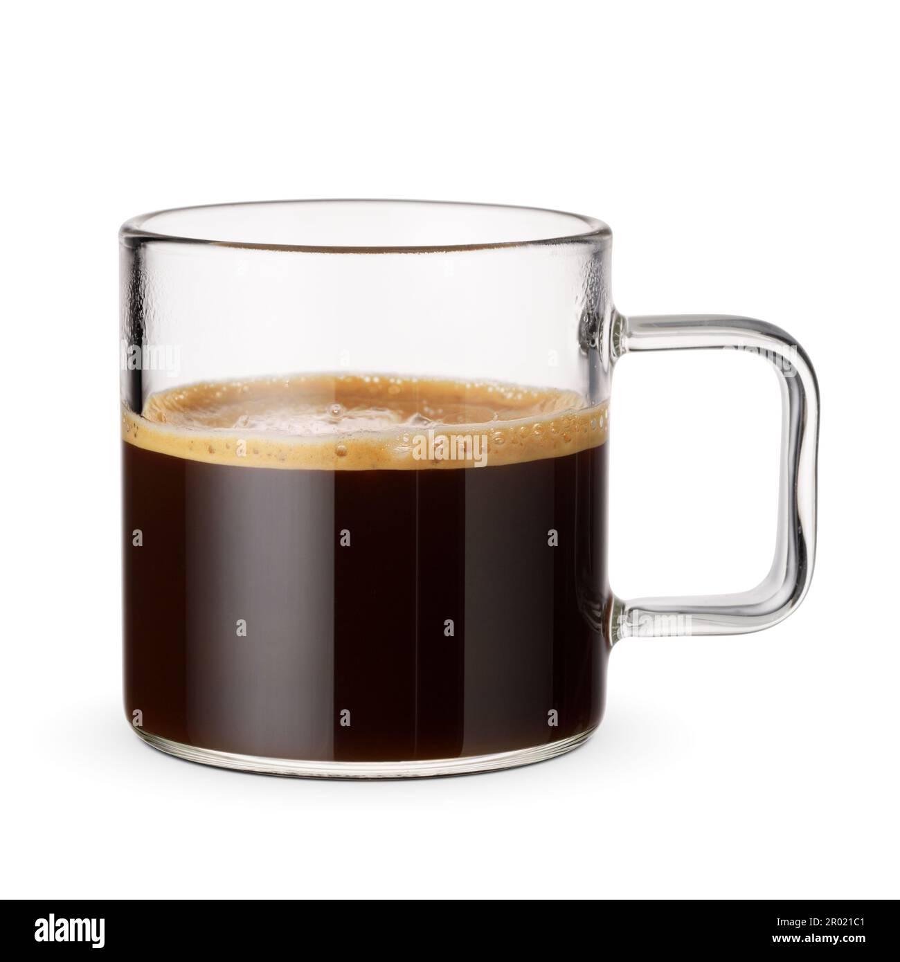 Half cup of espresso coffee isolated on white background Stock Photo