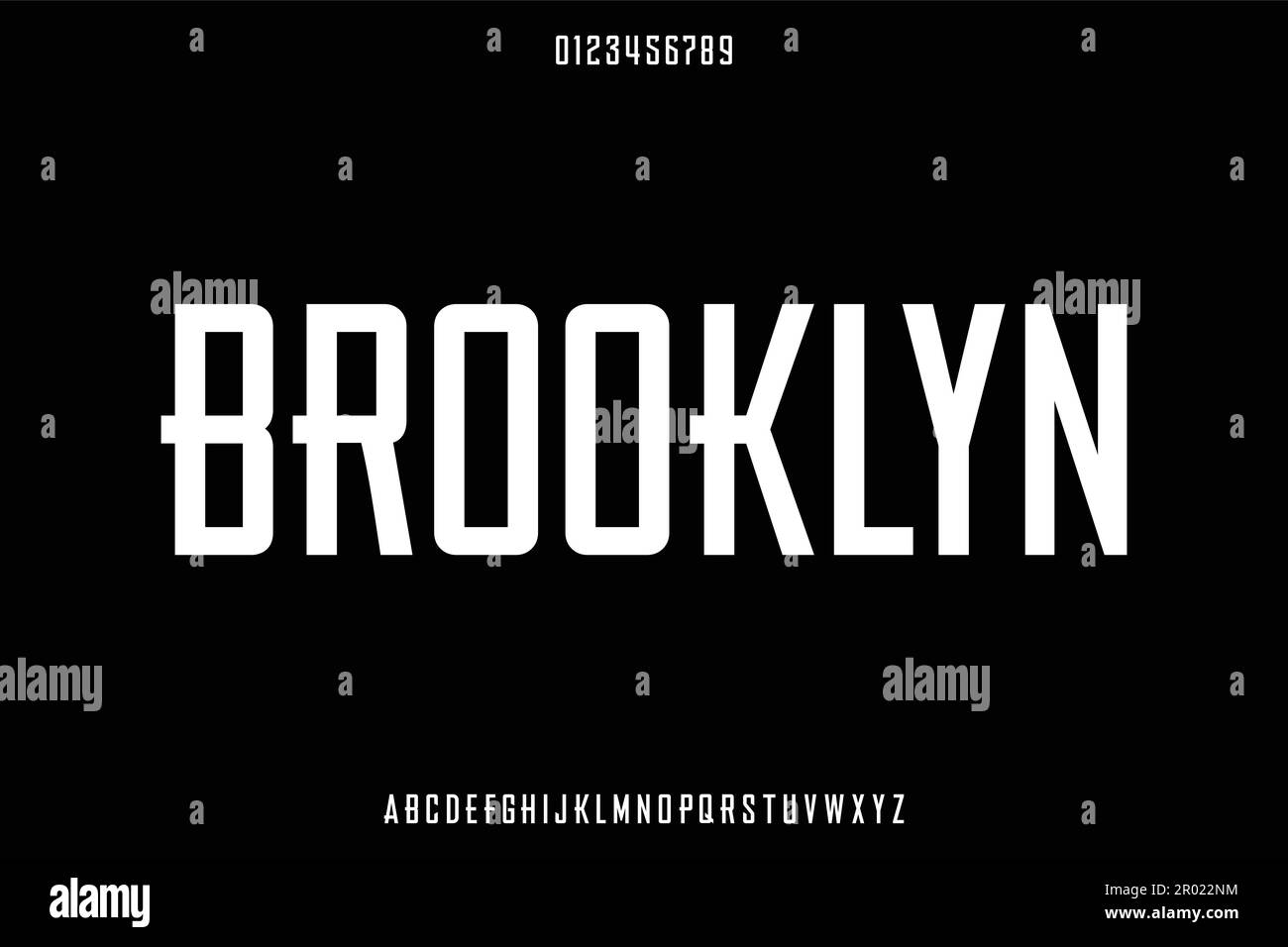 Strong condensed display font vector Stock Vector